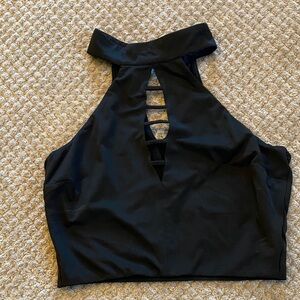 Windsor Black Cut-Out Crop Top